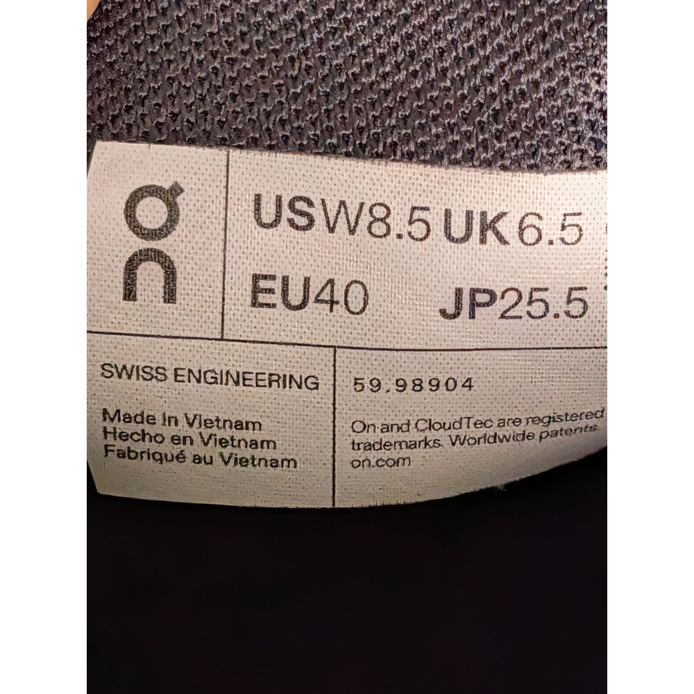 On Cloud 5 Womens Running Shoes Black White 59.98904 Size 8.5 - Picture 6 of 7